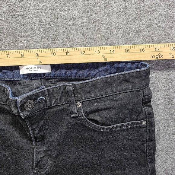 Moussy Vintage Jeans Womens 29 Black Skinny Fit Made in Japan 5A06AG12-2740 - Picture 8 of 11